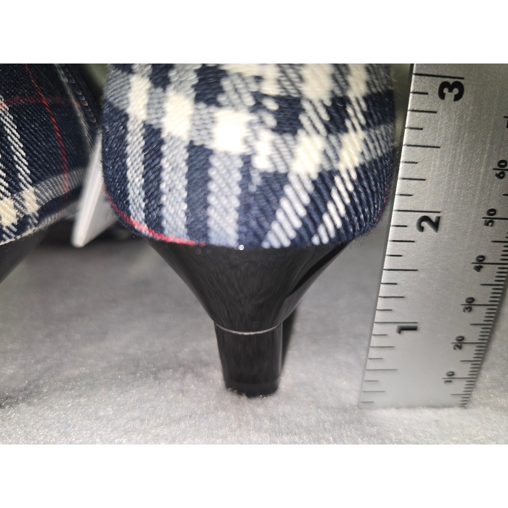 Zara Women Plaid Pointed Toe Kitten Heel Ankle Boots Size 8.5 - Picture 6 of 11